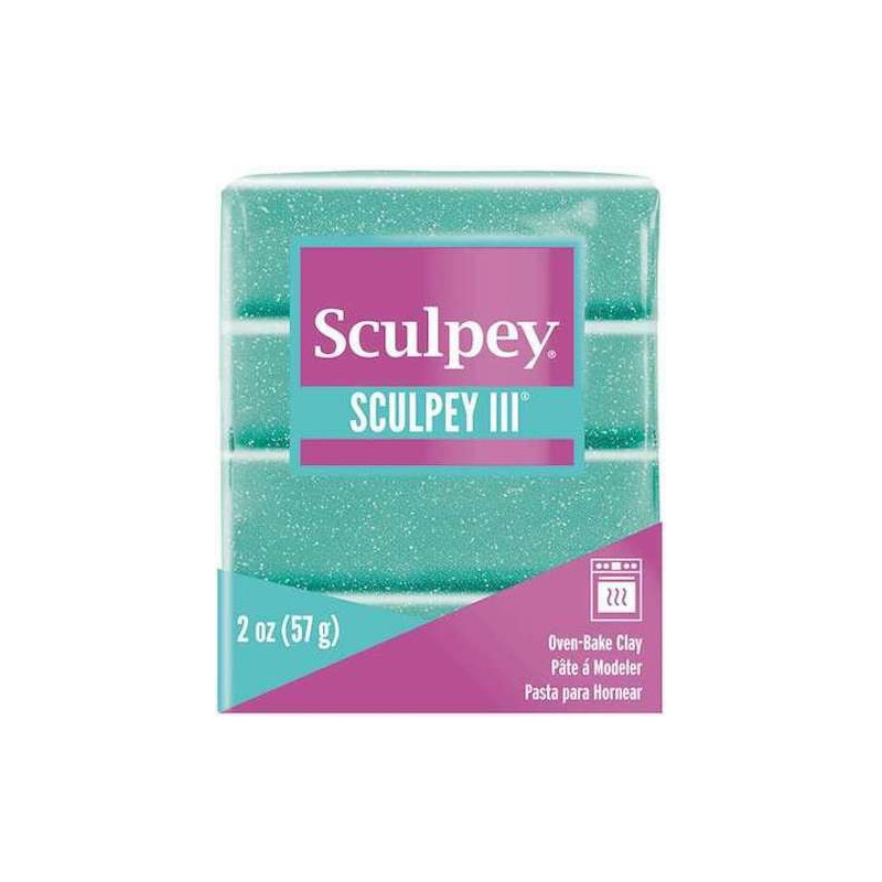 Sculpey turquoise glitter