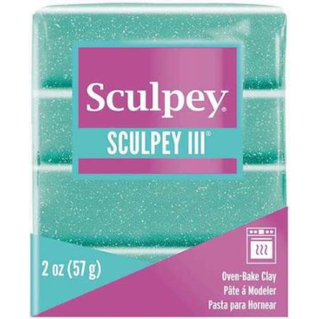 Sculpey turquoise glitter