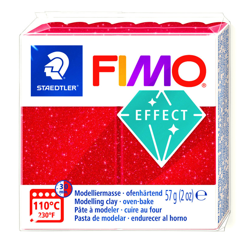 Fimo Effect Glitter Rosso 202